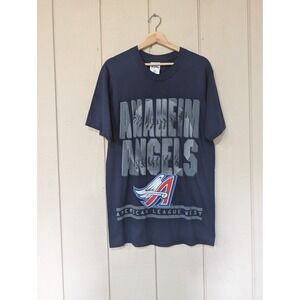 Vintage Pro Layer Anaheim Angels T-Shirt Mens Medium Navy Blue MLB Single Stitch